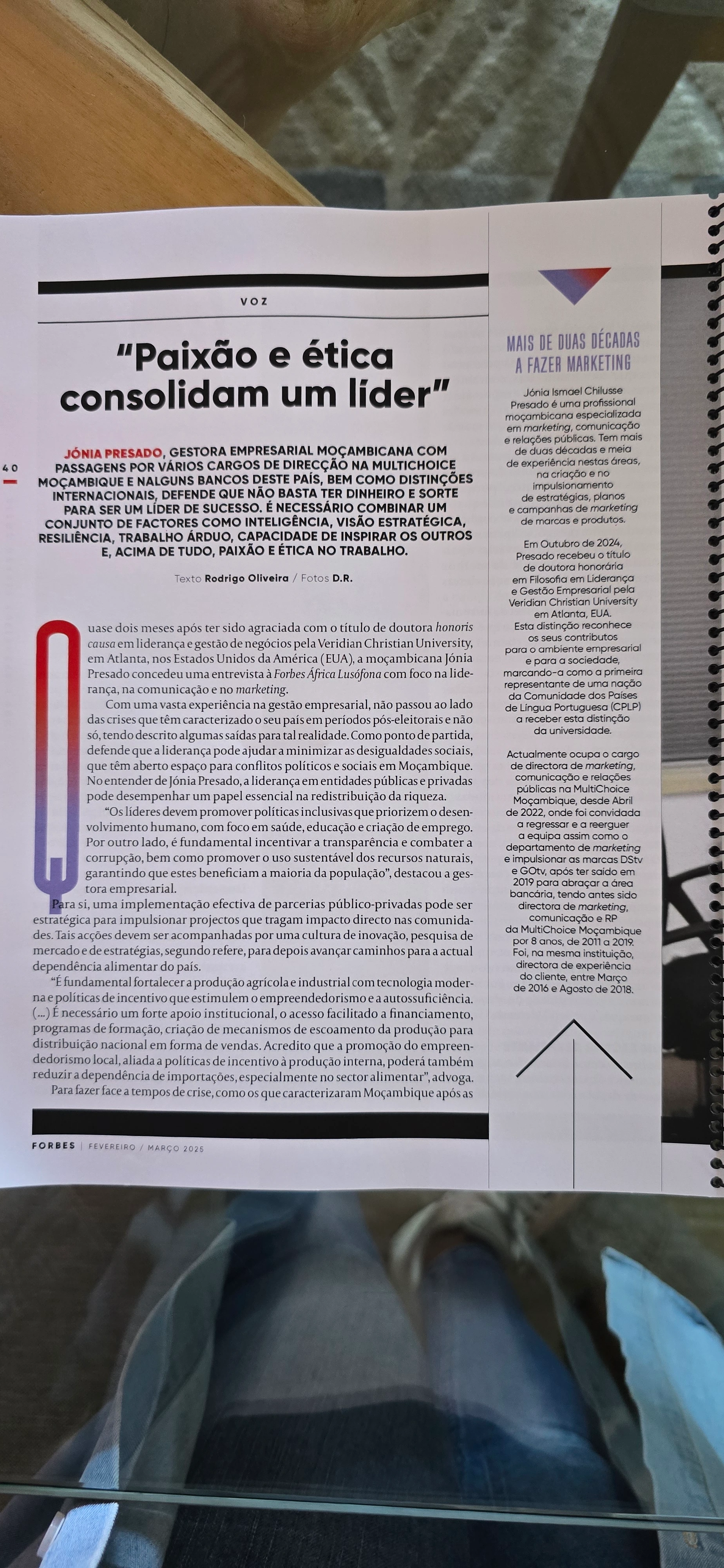 Forbes Africa Lusófona — Jónia Presado page 40 career biography
